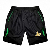 Men's Oakland Athletics Black Green Stripe MLB Shorts